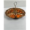 Image 2 : Vintage 1960-1970s Belgo Canadian Glazed Ceramic 3-Section Serving Dish with Middle Handle