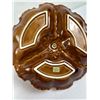 Image 3 : Vintage 1960-1970s Belgo Canadian Glazed Ceramic 3-Section Serving Dish with Middle Handle