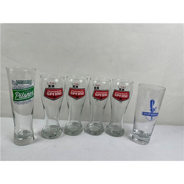 Vintage Pilsner & Okanagan Spring Collectible Beer Glasses