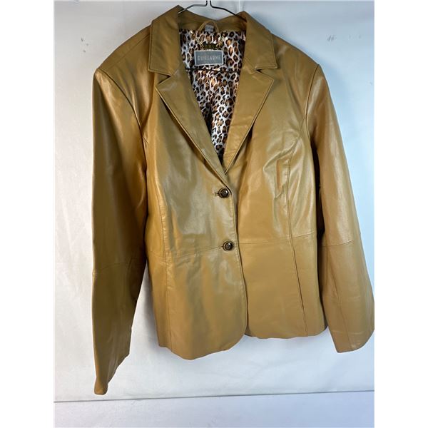 Taupe Leather Blazer