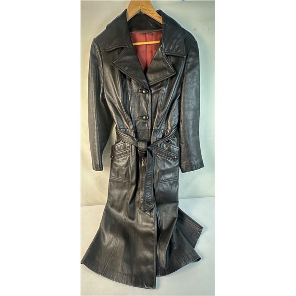 Long Black Leather Coat