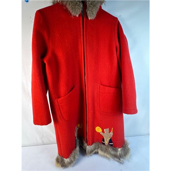 Inuit Wool Jacket with Fur Hood and Matching Cover-Jacket