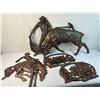 Image 1 : Vintage 1968 CopperCraft Guild Wall Hangings - Matador & Bull, Cowboy on Bucking Horse, Sleigh Ride 