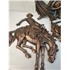 Image 3 : Vintage 1968 CopperCraft Guild Wall Hangings - Matador & Bull, Cowboy on Bucking Horse, Sleigh Ride 