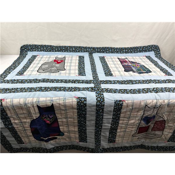 New Handcrafted Cats Quilt