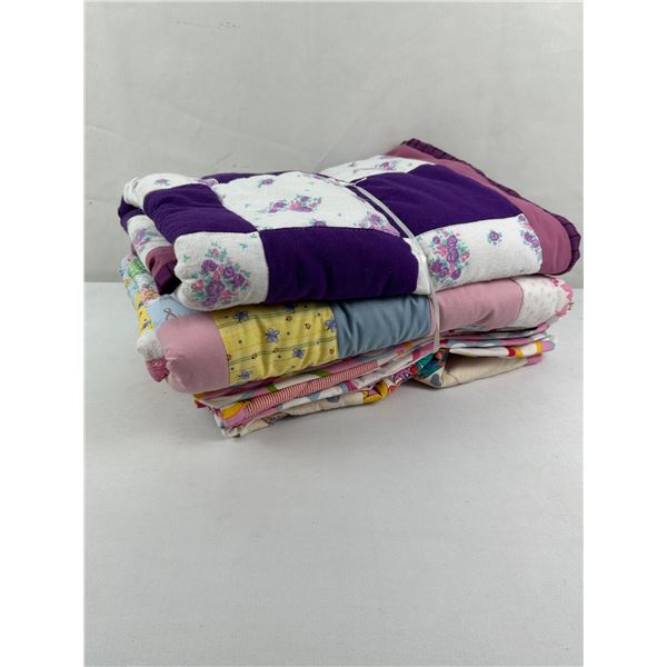 4 New Pink & Purple Baby Handcrafted Patchwork Quilts