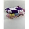 Image 1 : 4 New Pink & Purple Baby Handcrafted Patchwork Quilts