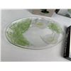 Image 2 : New 8 Libbey Green Candlestick Holders & Goblets Set & 2 Luminarc Salad Bowl and Platter
