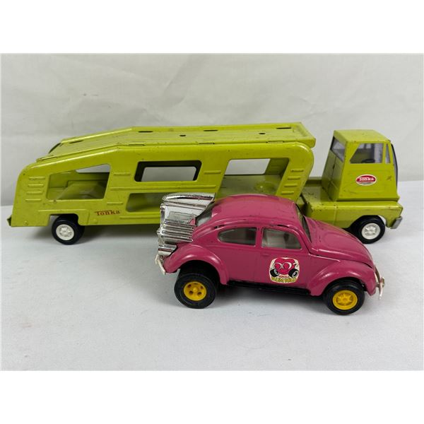 Tonka Plum Wild Beetle & Tonka Car Hauler