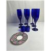 Image 1 : Cobalt Goblets, cobalt jars, decorative saucer