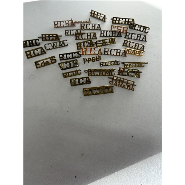 32 CAD Shoulder Titles 5-6 Complete Pairs WW2 And Modern Issued Military Insignia Lot
