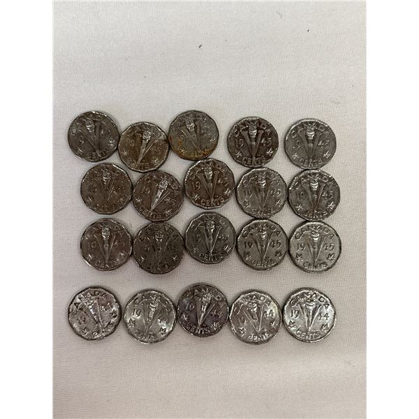 WW2 20X Mixed 1944-1945 Victory Nickles 5 Cents