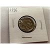 Image 7 : 1916-1920 Large Cents (5) Lot & USA Buffalo Nickels (5) Lot 1919, 1930, 1935, 1936, 1937
