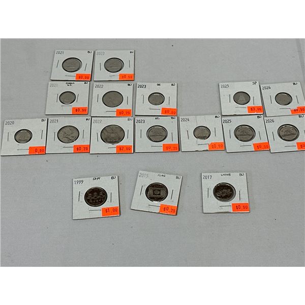 1990-2000's Brilliant Uncirculated (MS63) 17 Coin Lot BU Canadian Collectors