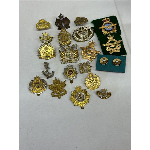20 Canadian Military Cap Collar Badges All With Lugs Good Condition Insignia Lot