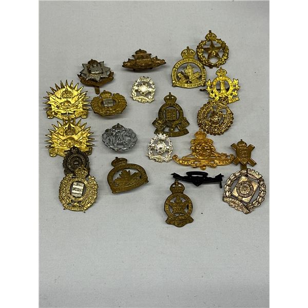21 WW2 KC Canadian Military Badge Lot – 104th Regiment & Hastings 49th Rifles Shoulder Titl