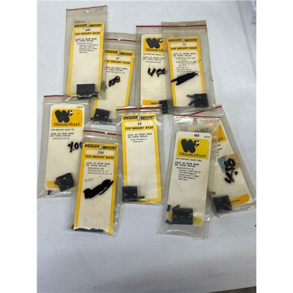 Vintage Weaver Rifle Scope Top Mounts – 9 Front & Rear Bases