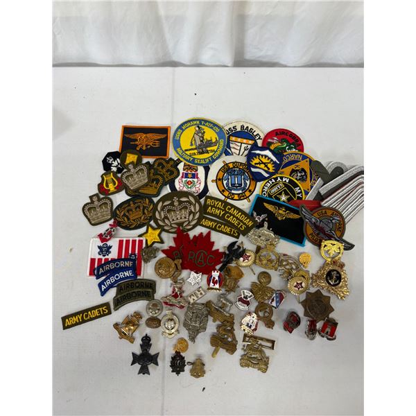 60+ WW2 To Modern Military Cap & Collar Badges, Patches & Insignia Lot