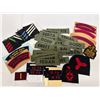 Image 1 : Military Cloth Shoulder Titles, US Navy Seaman Chevrons & Name Tags Lot