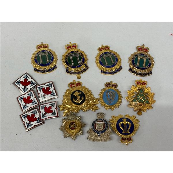 15 Canadian Forces Colored Military Badges Lot – Most Without Sliders Or Lugs
