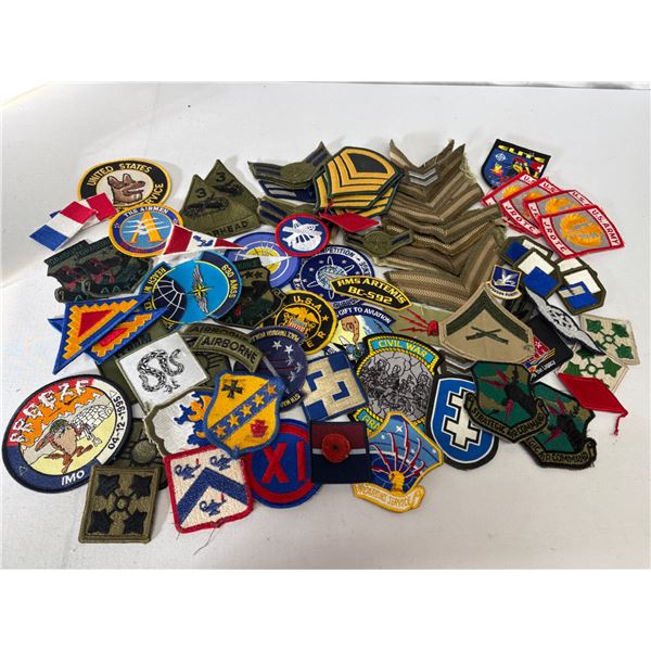 65+ American Military Patches & Chevrons – Subdued & Colored Insignia Lot