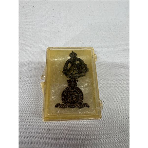WW1 CEF 235th Battalion & 38th Regiment Dufferin Rifles Badges – 38th Is Missing Lug
