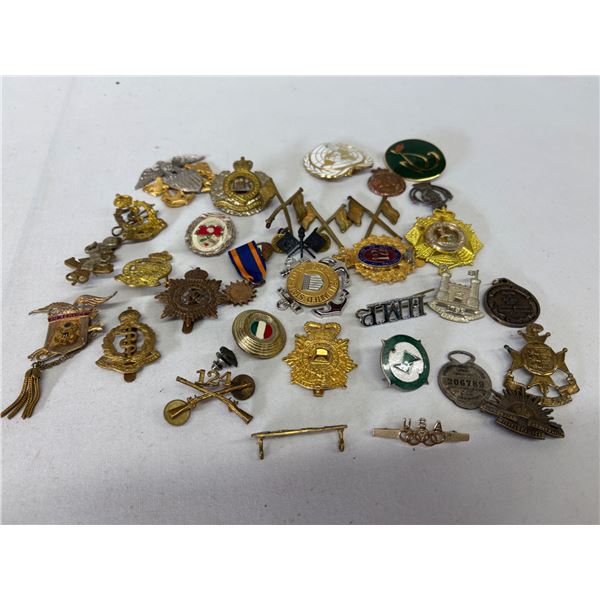 30 Collector Military Badges – Cap, Collar & Shoulder Titles Lot
