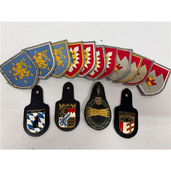 15 German Collectibles – 11 Patches + 4 Police Fobs & Insignia Lot