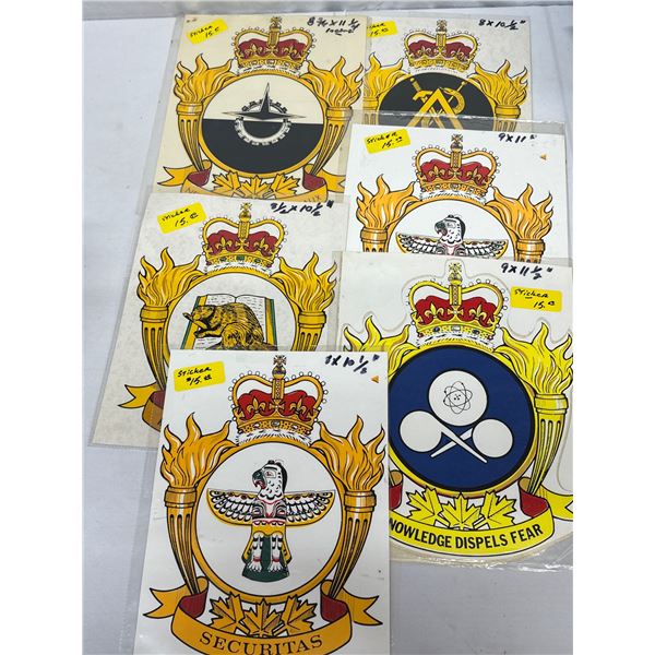 6 Military Emblem Insignia Stickers & Posters Lot