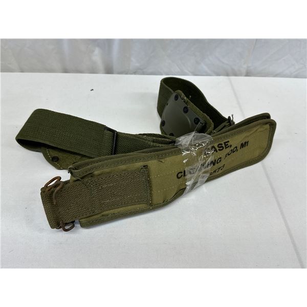 P51 Web Gear Waist Belt With 2 M1 Cleaning Rod Cases C6573 Army Green