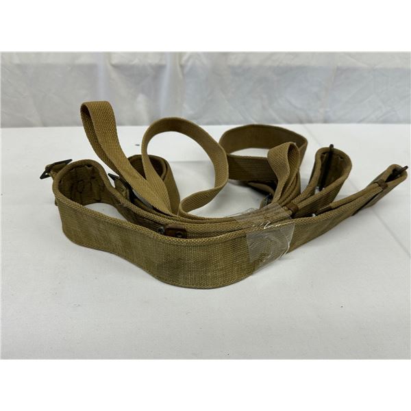 WWII British Army P37 Pattern 1937 Webbing Belt + 2 Straps
