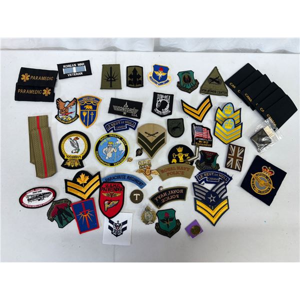 45 Piece Mixed Military Lot – Patches, Shoulder Titles & A Few Badges