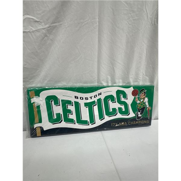 Boston Celtics Canvas 25" X 9" NBA Basketball Memorabilia Man Cave