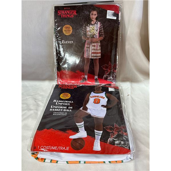 Adult  XXL Stranger Things Lucas Basketball Uniform + LRG Eleven Multi-Coloured Dress Halloween Cost