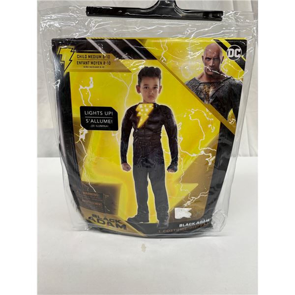 NEW Black Adam Halloween Costume Child Med 8-10 Kids Boys LIGHTS UP! Jumpsuit