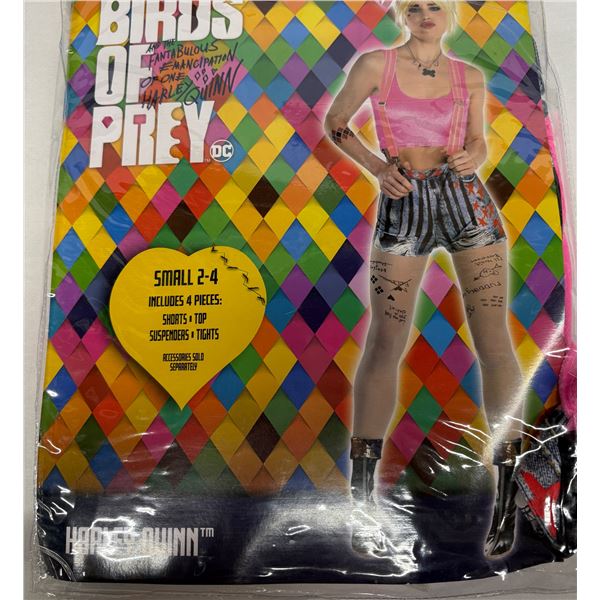 Adult Small Birds of Prey Harley Quinn Pink Outfit with Shirt/Shorts/Tights/Suspenders Halloween Cos