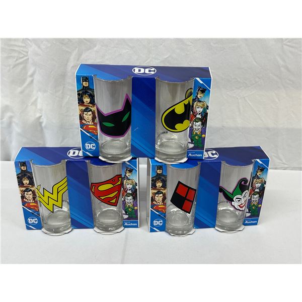 DC Comics Glasses 6 Lot – Batman, Joker & Superman European Exclusive