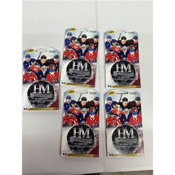The Highland Mint NHL Trading Coins Series 1 – 5 Packs, 10 Coins