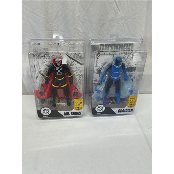 Gold Label Direct 7" Mr. Bones & Obsidian Action Figures + Comic Books Lot