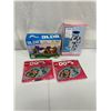 Image 1 : Four-Piece Kids Building Toy Lot: Lego Dots, BLDR Squishmallows & Magic Blocks Vase Sets