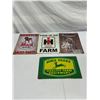 Image 1 : Man Cave Starter Set 4 Lot John Deere, Mack & Harvester Vintage-Style Tin Signs