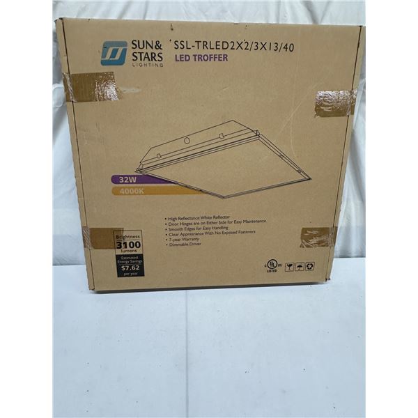 Sun And Stars Dimmable LED Troffer Light, New