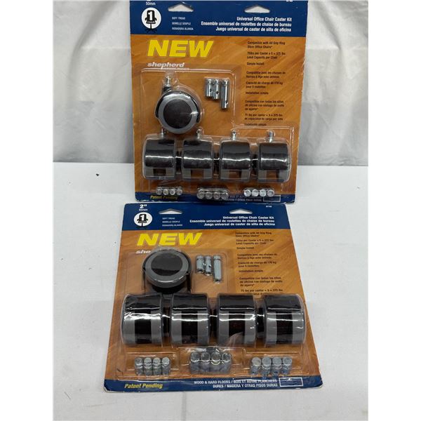 2 NEW Shepherd Hardware 2 in. D Caster Kits 75 lb 5 pk Each