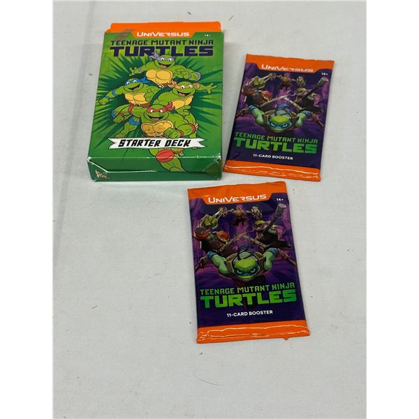 TMNT Ninja Turtles Starter Deck, 2 Booster Packs, Trading Card Game, New Sealed