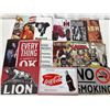 Image 1 : 14-Piece Tin Sign Lot, 12" X 8" Pepsi, Coke & Man Cave Signs, Vintage Style Decor