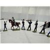 Image 2 : 12-PC Vtg French Infantry & Cavalry Lead Toy Soldier  1-1.5" Set, Semi-Flat Figures