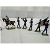 Image 4 : 12-PC Vtg French Infantry & Cavalry Lead Toy Soldier  1-1.5" Set, Semi-Flat Figures