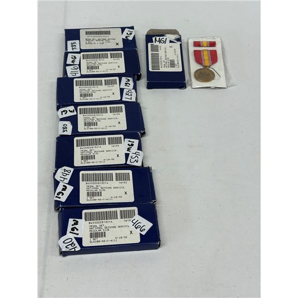 7 New National Defense Medal Sets, Regular Size, Military Service Medals