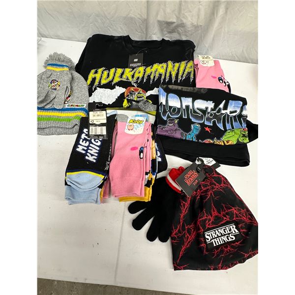 All New: Kirby Socks, Stranger Things & Super Mario Hat Sets, Monster Jam Medium & Hulkamania Small 