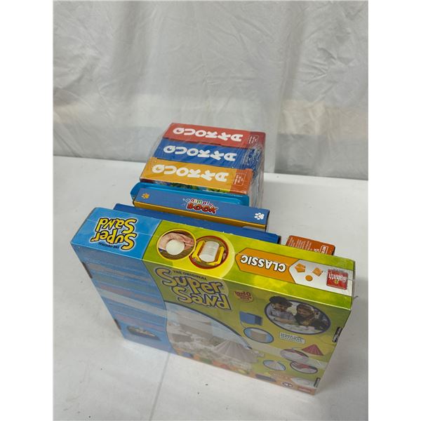 Kids Toy Lot, Daycare Doll, Super Sand, Dora Microphone, Animal Book & Aqua Art